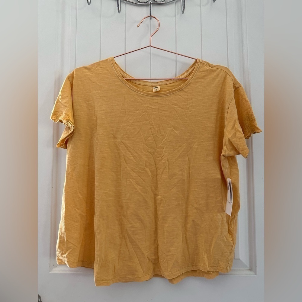 Old NAVY yellow shirt with cute detail on sleeve NWT 3/$20